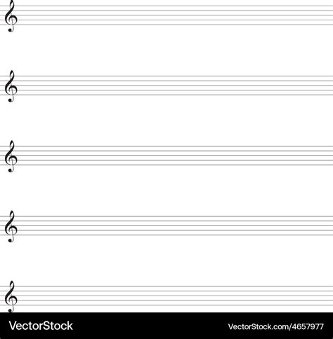 Blank music sheet template Royalty Free Vector Image