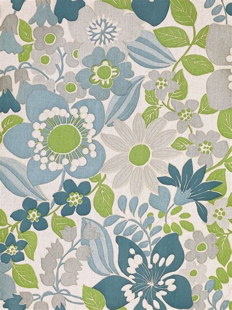 Vintage Blue Floral Vinyl Wallpaper | Vintage Wallpapers - Online Shop