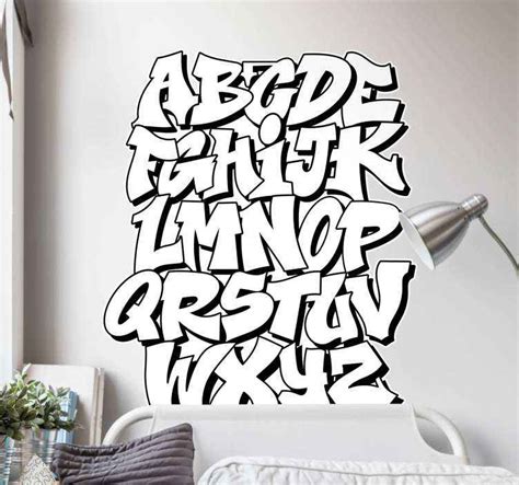 Old school graffiti alphabet text wall decal - TenStickers