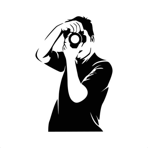 photograph silhouette. people use camera vector illustration. professional photographer ...