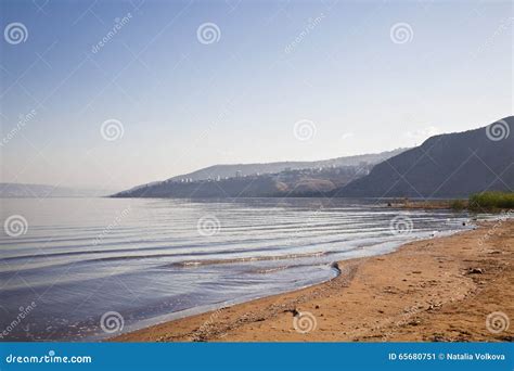 Sea of Galilee with the Mountains of Jordan on the Horizon, Stock Image - Image of heights ...