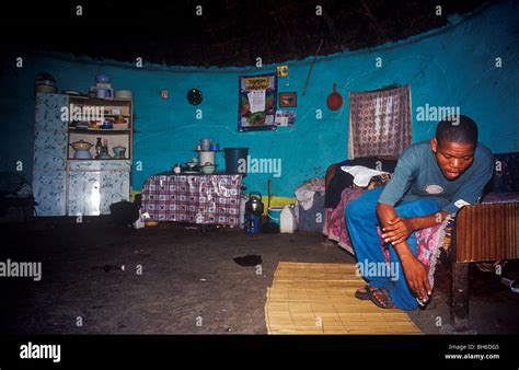 Inside od traditional Zulu hut, South Africa Stock Photo - Alamy