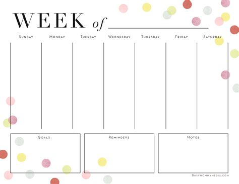 Printable Weekly Planner - Busy Mommy Media | Planner, Planner diario ...