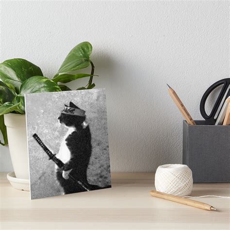 "Samurai Cat Meme" Art Board Print by Joseph-Designs | Redbubble