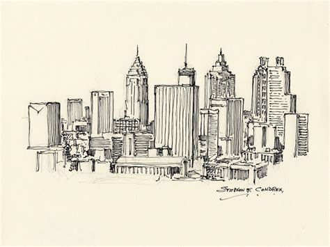 Dallas Skyline Pencil Drawing at PaintingValley.com | Explore ...