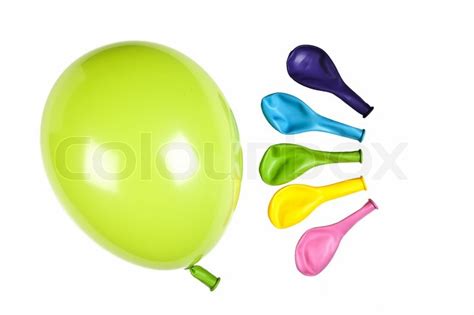 One inflated balloon with colorful ... | Stock image | Colourbox