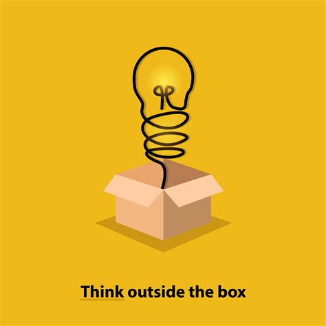 Think outside the box design with bulb and box 1309082 Vector Art at ...