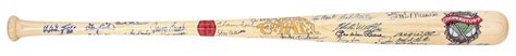 Lot Detail - Hall of Fame Signed Cooperstown Baseball Bat With 64 Signatures Including Hank ...