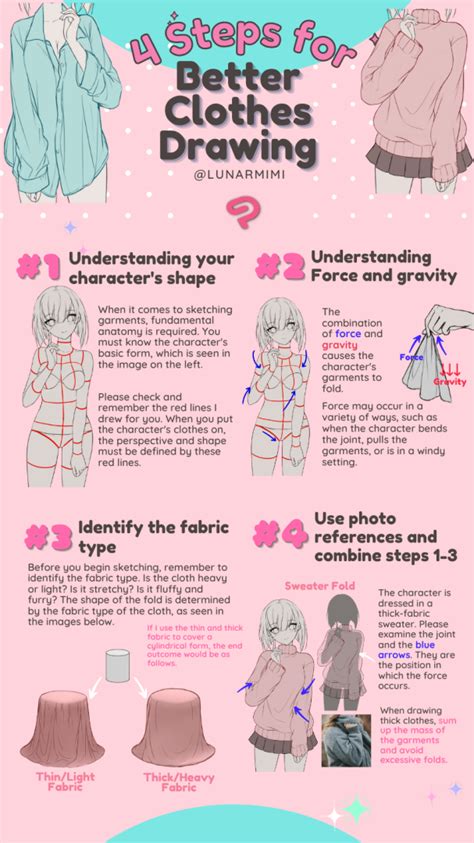 Here is my guide for better clothes drawing. I summarize all the them into 4 steps which you ...