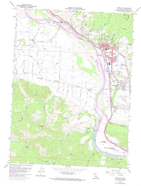 Fortuna topographic map 1:24,000 scale, California