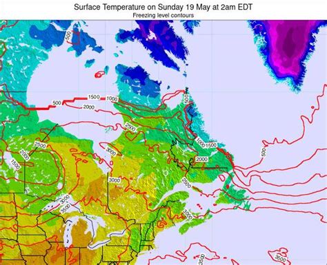 Quebec Surface Temperature on Sunday 12 Sep at 2am EDT