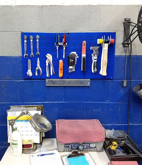 16in x 32in Horizontal Blue Metal Pegboard Tool Board Panel | Metal ...