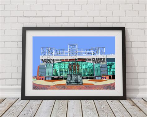 Old Trafford Manchester United Football Stadium Art Print | Etsy