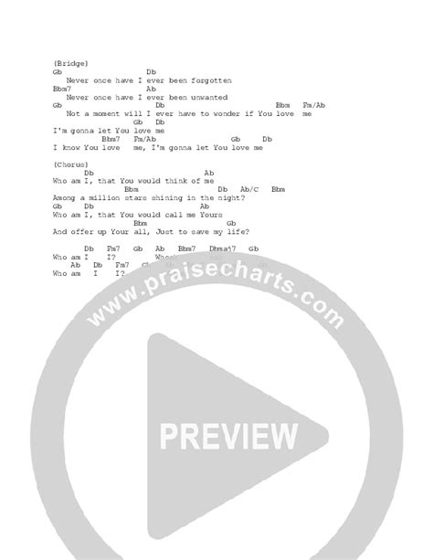 Who Am I Chords PDF (Lincoln Brewster) - PraiseCharts