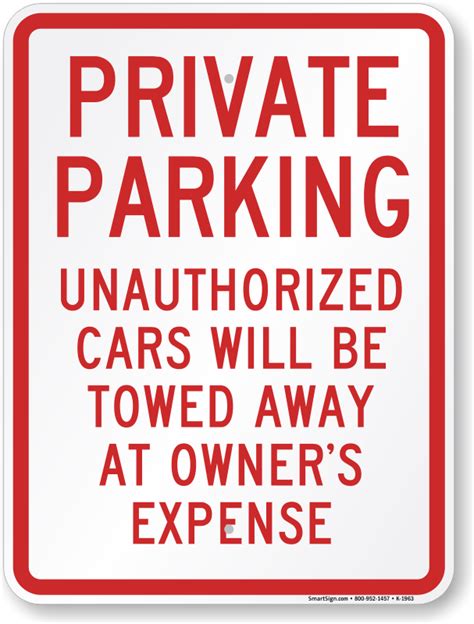 Private Parking Signs – Tow Unauthorized Cars