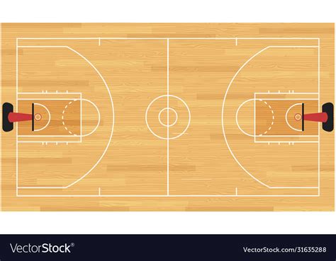 Basketball court floor with hardwood texture Vector Image