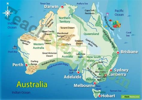 Australian Landform Map | Teaching resources primary, Landforms ...