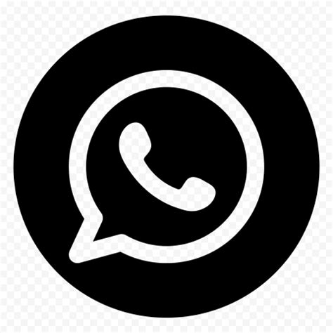 HD Round Black Outline WhatsApp Wa Whats App Logo Icon PNG | Citypng