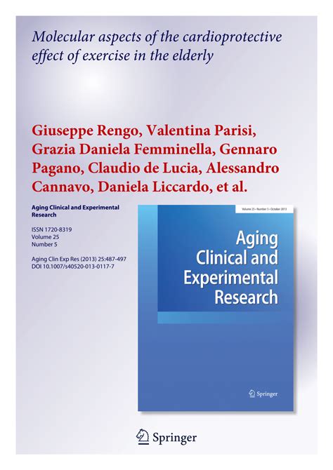 (PDF) Molecular aspects of the cardioprotective effect of exercise in the elderly