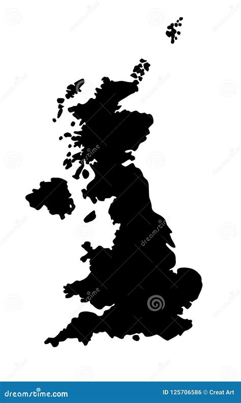 Great Britain Map Silhouette Patriotic Map England Stock Vector ...