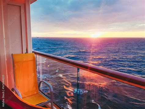 view from a cruise ship balcony at sunset Stock Photo | Adobe Stock