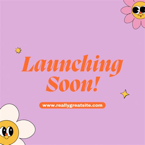 the words launching soon are in front of a pink background with cartoon ...