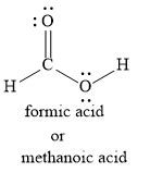 Given the structural formula for the followinga) Methanoic acid.