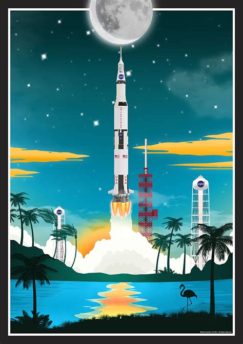 Nasa Saturn V Launch Vintage Space Poster Art Print Wall - Etsy