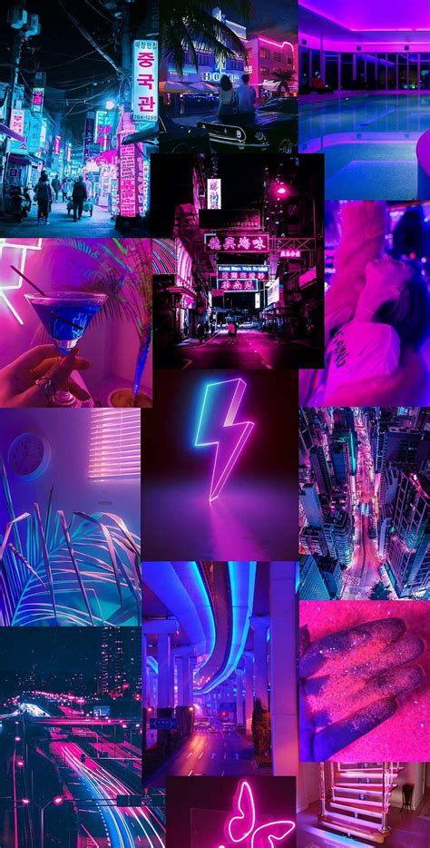 Blue and Pink Aesthetic Neon, pink collage neon HD phone wallpaper | Pxfuel