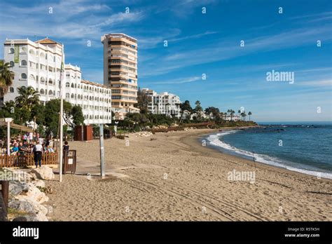 Beach near La Cala de Mijas, part of Malaga wooden walkway, Senda ...