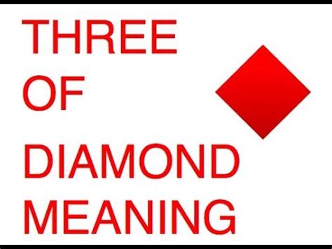 Meaning of 3 of diamonds - YouTube