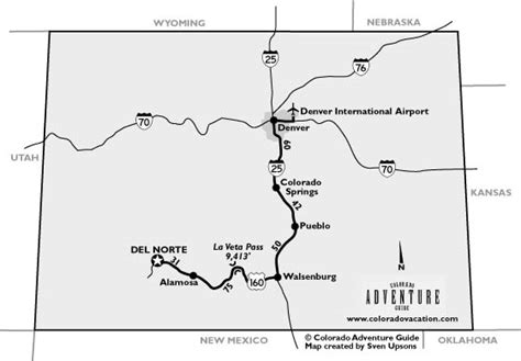 Del Norte Colorado Map Tourist Information