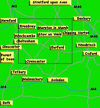 Cotswolds map and information guide