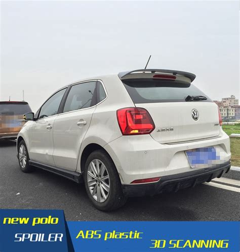 For VW Polo Spoiler ABS Material Car Rear Wing Primer Color VW polo ...