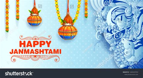 Illustration Dahi Handi Celebration Happy Janmashtami Stock Vector (Royalty Free) 1465633763 ...