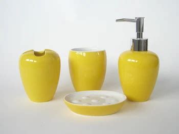 Yellow Ceramic Bathroom Accessories Sets - Buy Yellow Bathroom Accessories,Ceramic Bathroom Sets ...