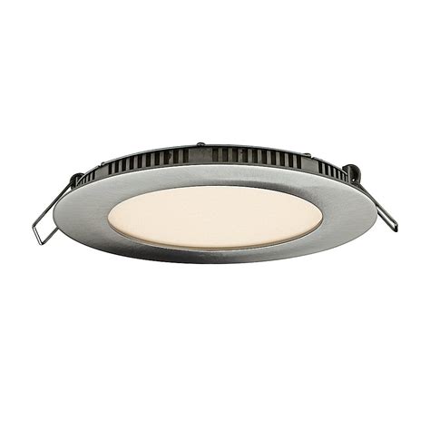 Illume Ultraslim 4-inch LED Recessed Round Panel Light in Satin Nickel ...