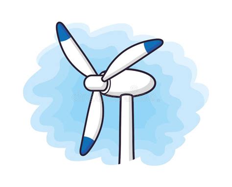 Wind Turbine in Sky Cartoon Icon Stock Vector - Illustration of energy, electrical: 228439313