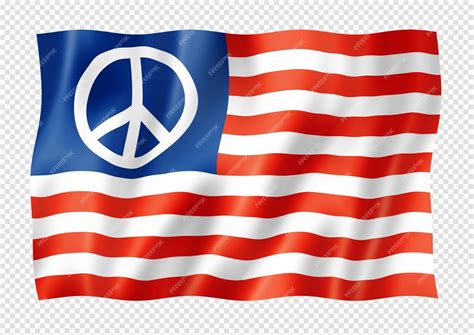 Premium PSD | United states peace flag isolated on white