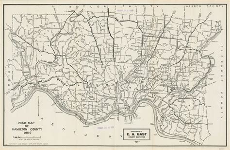 Road Map of Hamilton County Ohio | Curtis Wright Maps