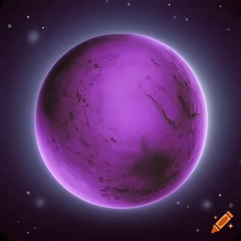 Purple vacuum planet in a starry background on Craiyon