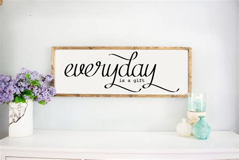 Every Day Is A Gift Wood Framed White Sign Wall Décor - Schafer Art Studio