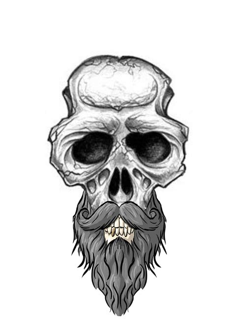 Bearded Skull | Skull beard, Skull, Art drawings