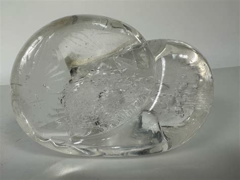 Abstract Clear Art Glass Sculpture 6W X 4D X 3.5H