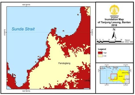 Inundation Map of Tanjung Lesung, Banten | Download Scientific Diagram