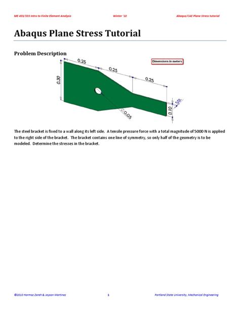 Plane Stress Tutorial[1] | Stress (Mechanics) | Finite Element Method