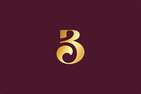 B3 letter with golden typography brand logo design, b3 typo, b3 icon, b3 golden icon 21944236 ...