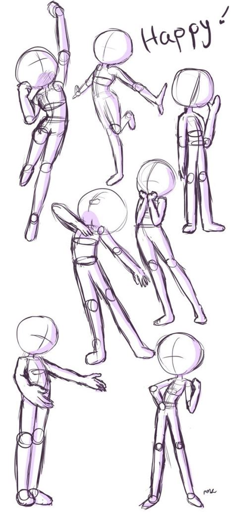 Quick reference page for happy/friendly standing poses! This pin can be ...