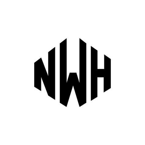 NWH letter logo design with polygon shape. NWH polygon and cube shape logo design. NWH hexagon ...