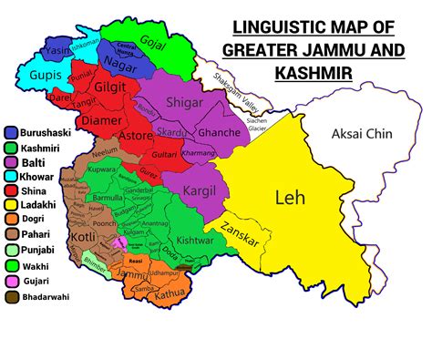 Linguistic Map of Greater Jammu and Kashmir : r/pakistan